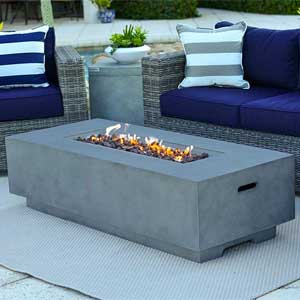 Akoya Concrete Rectangular Fire Pit Table