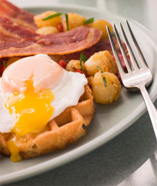 Bacon, Egg and Waffle Breakfast on a Plate