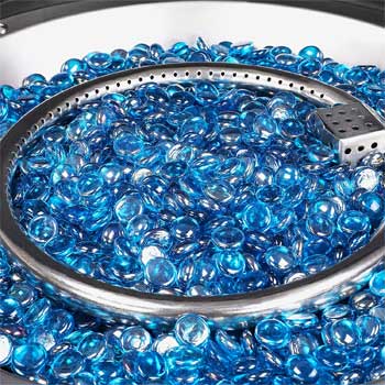Clear Blue Fire Glass Beads for Firepit