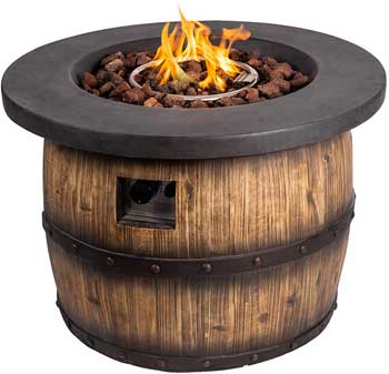 Dmode Faux Wine Barrel Fire Table