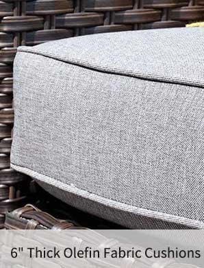 Extra Thick 6-inch Chair Cushions on Outdoor Sofas