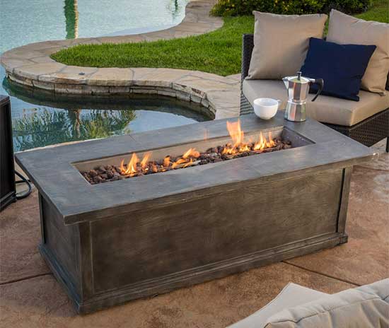 Faux Wood Fire Pit Table