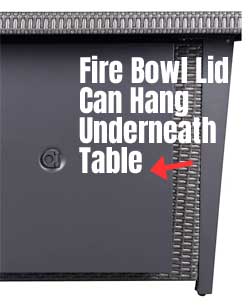 Fire Bowl Lid Storage - Hang Underneath Table