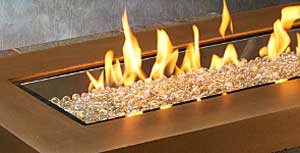 Clear Fire Glass Crystals in Modern Uptown Fire Table