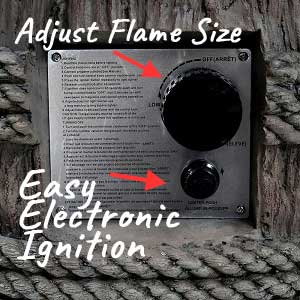 Fire Pit Electronic Ignition Switch and Flame Adjust Knob