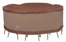 Round 96-Inch Furniture Cover for Outdoor Fire Pit and Chair Set