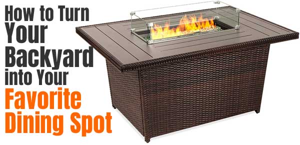 Fire Pit with Wind Guard for Entertaining and Dining Outside