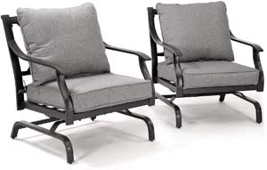 Grand Patio Bistro Rocking Chairs with Grey Cushions - Ultra Comfortable and Modern Style