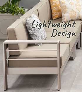 Lightweight Outdoor Sofa Cushions and Frame Make Furniture Easy to Move