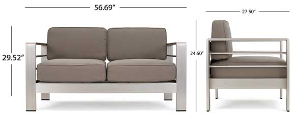 Patio Furniture Dimensions for Fire Table Sofa Set