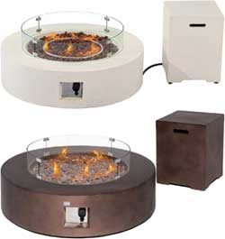 Round Fire Pit Colors: Sandstone or Bronze
