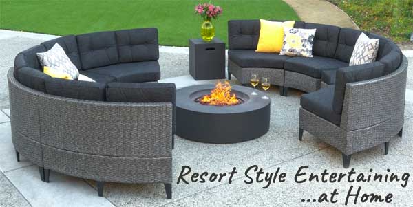 Round Outdoor Sofa with Fire Pit - Resort-Style Entertaining at Home