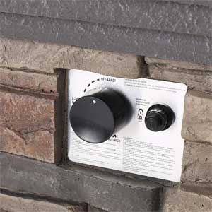 Stone Fire Pit Controls: Gas Knob and Electric Ignition Switch