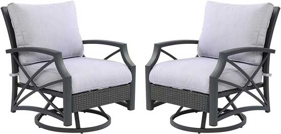 Cushioned Swivel Rocking Chairs that Come with Fire Pit Table