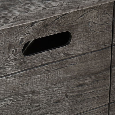 Close-Up View of Faux Wood Paneling (MgO Board) on Vermont Outdoor Fire Pit Table